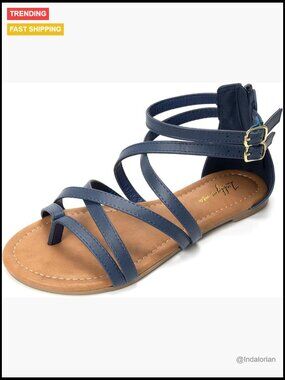 Gladiator Strap Sandals Flat Fisherman Thong Cross Strappy Sandals